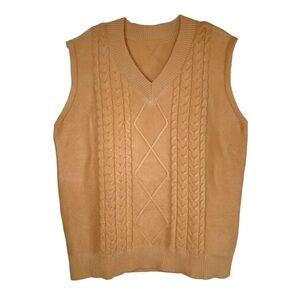 Women’s Camel Cable Knit Sweater Vest